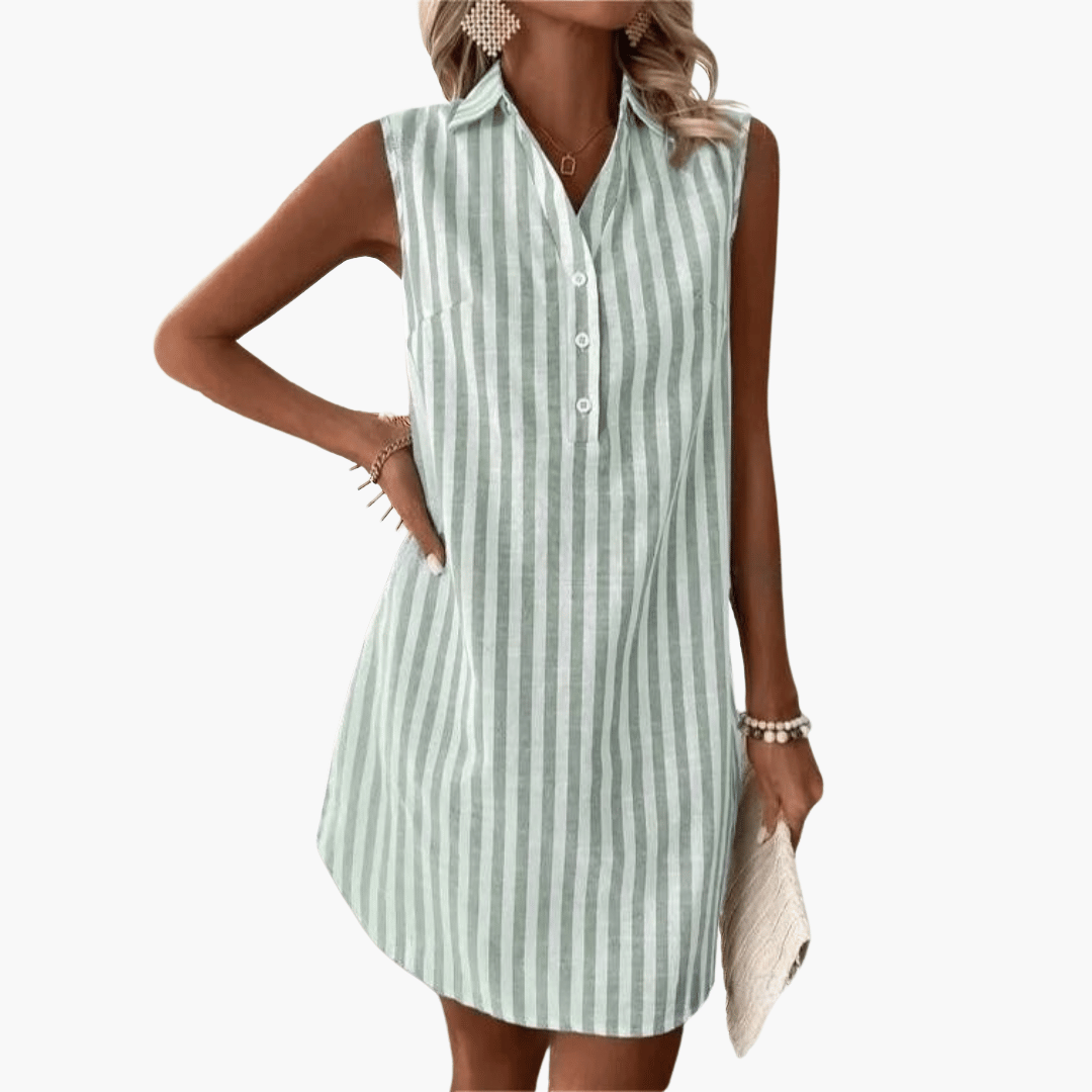 Annemiek | Elegant Striped Shirt Dress